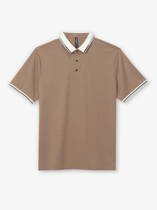 CRIMSOUNE CLUB cotton plain t shirt in coffee brown