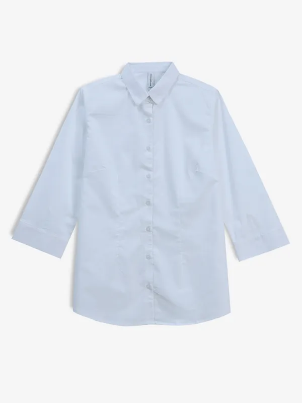 CRIMSOUNE CLUB cotton white plain shirt