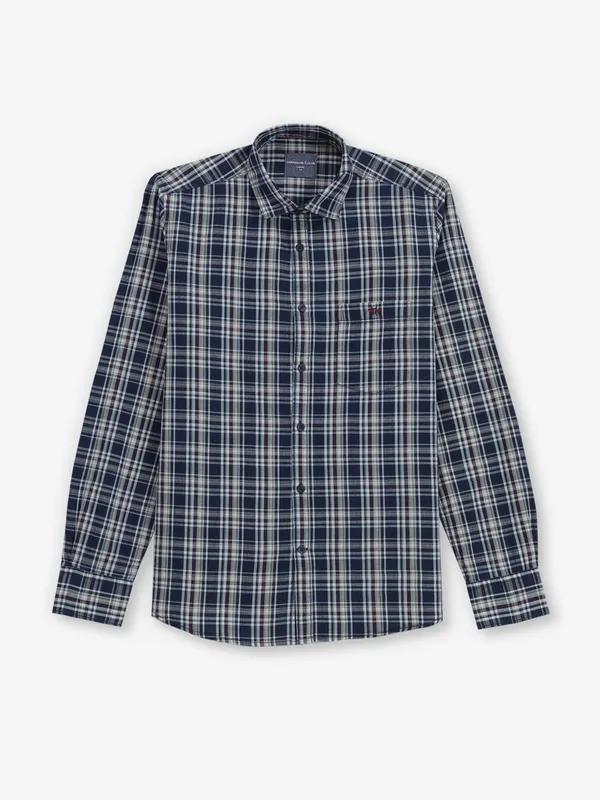 CRIMSOUNE CLUB dark blue checks shirt for men