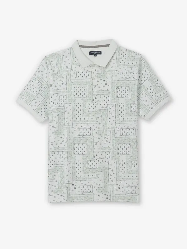 CRIMSOUNE CLUB green printed cotton t-shirt