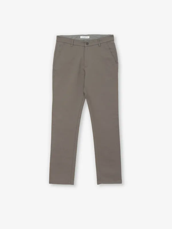 CRIMSOUNE CLUB grey cotton slim fit trouser