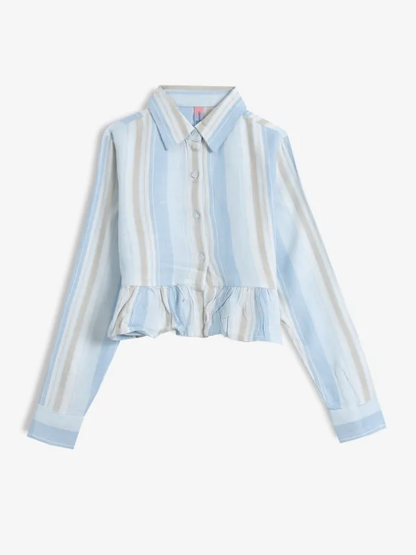 CRIMSOUNE CLUB light blue stripe shirt