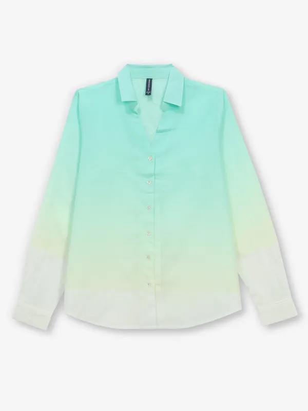 CRIMSOUNE CLUB mint green shaded shirt