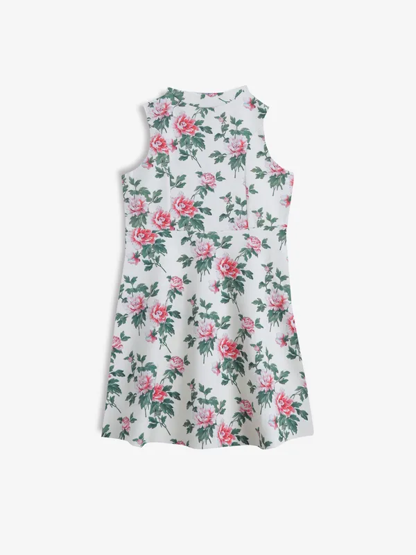 CRIMSOUNE CLUB off-white floral print dress