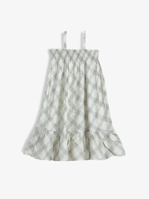 CRIMSOUNE CLUB off-white printed cotton frock