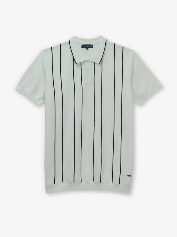 CRIMSOUNE CLUB off-white stripe cotton t-shirt