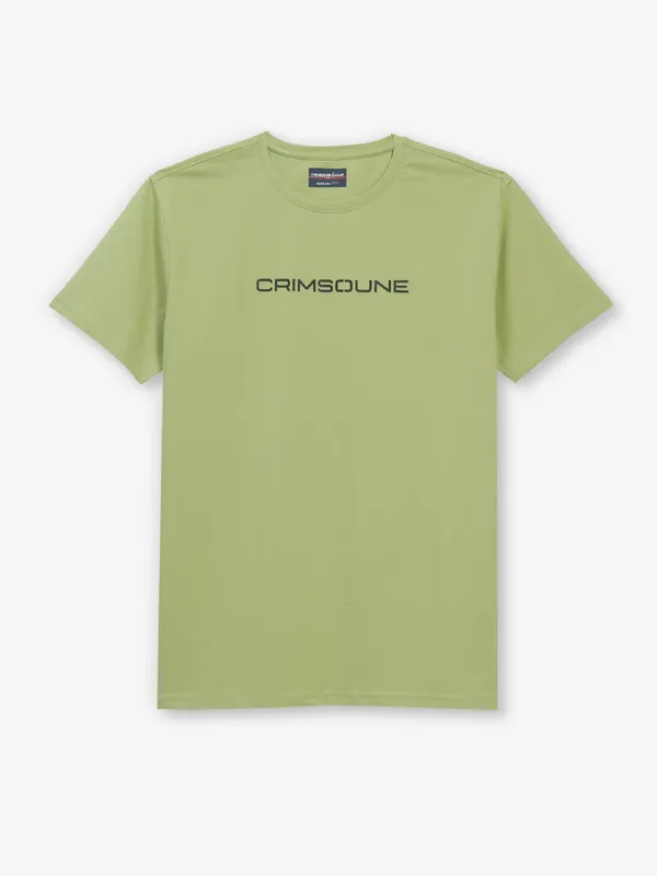 CRIMSOUNE CLUB olive brand name cotton t-shirt