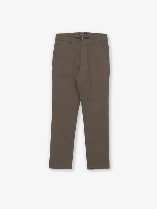 CRIMSOUNE CLUB olive cotton urban fit multi pocket men trouser