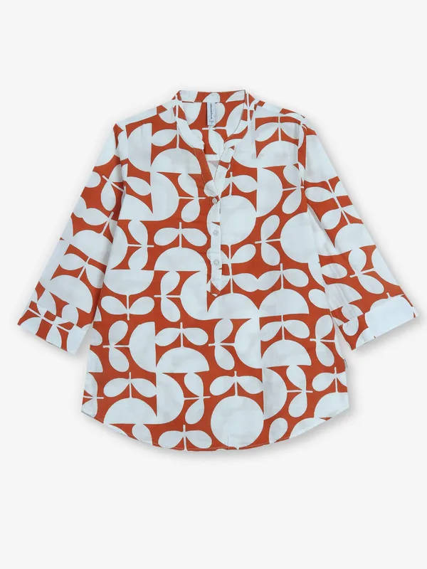 CRIMSOUNE CLUB orange printed top