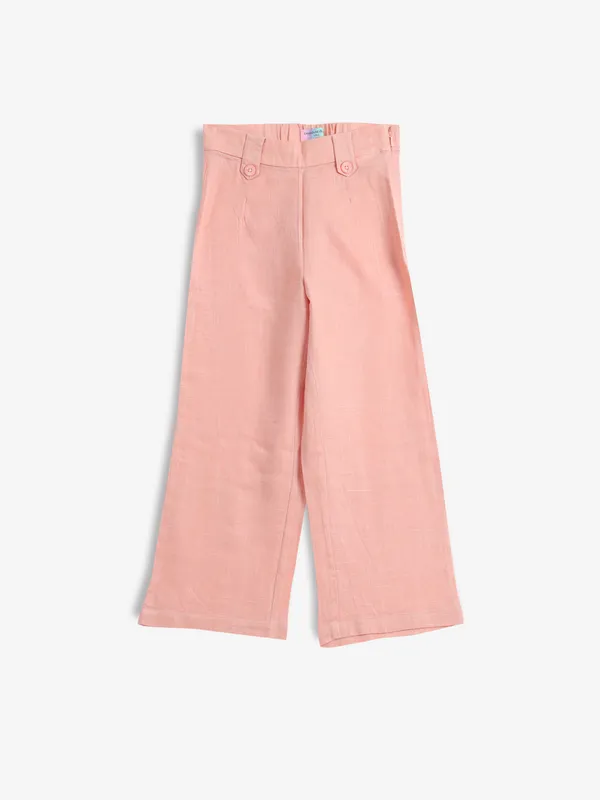 CRIMSOUNE CLUB peach plain cotton pant