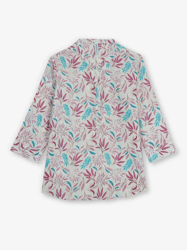 CRIMSOUNE CLUB pink printed cotton tunic top