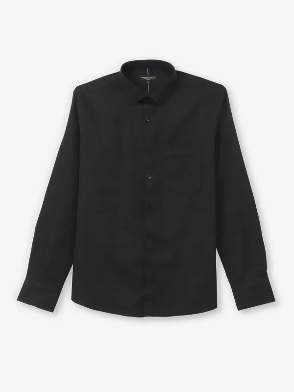 CRIMSOUNE CLUB plain black cotton shirt for mens