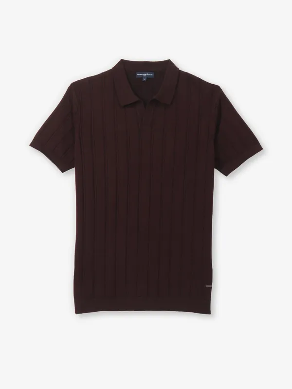 CRIMSOUNE CLUB plain cotton t shirt in wine