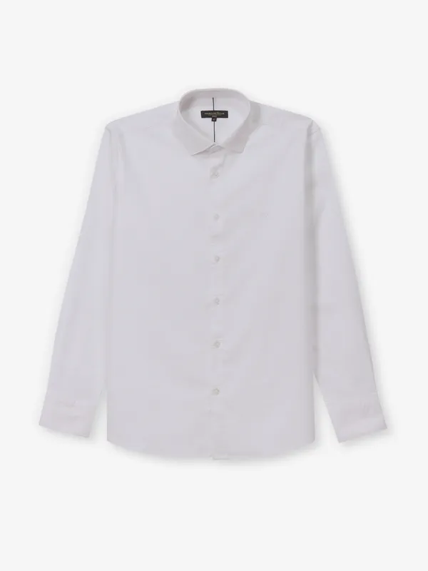 CRIMSOUNE CLUB plain white silk shirt