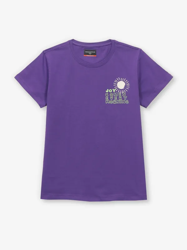 CRIMSOUNE CLUB purple printed cotton t-shirt