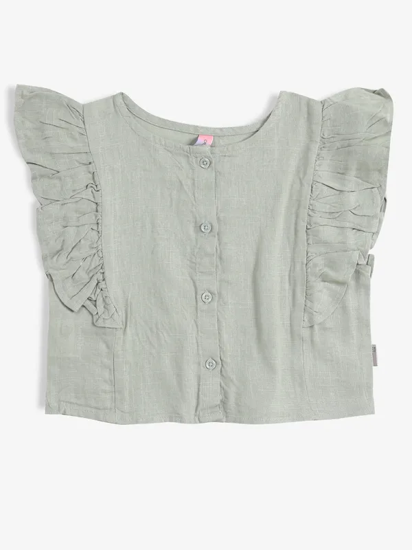 CRIMSOUNE CLUB sage green plain top