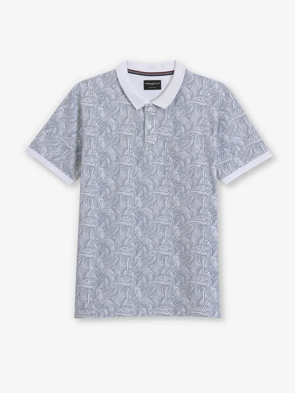 CRIMSOUNE CLUB white and blue printed t-shirt