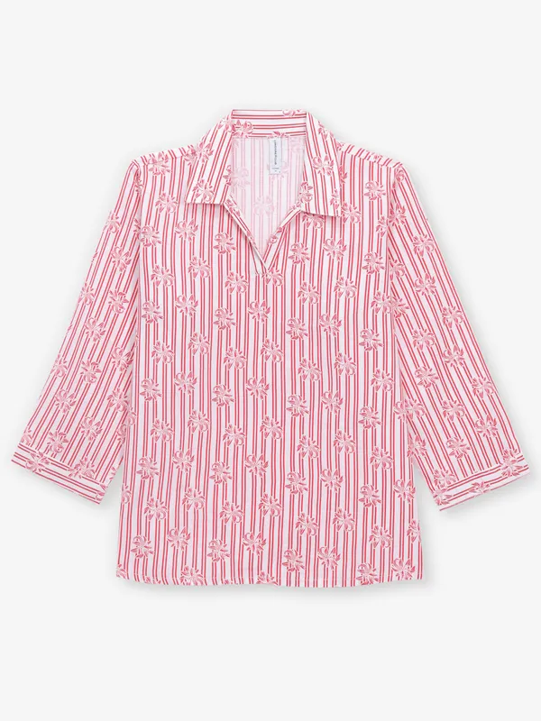 CRIMSOUNE CLUB white and red cotton top