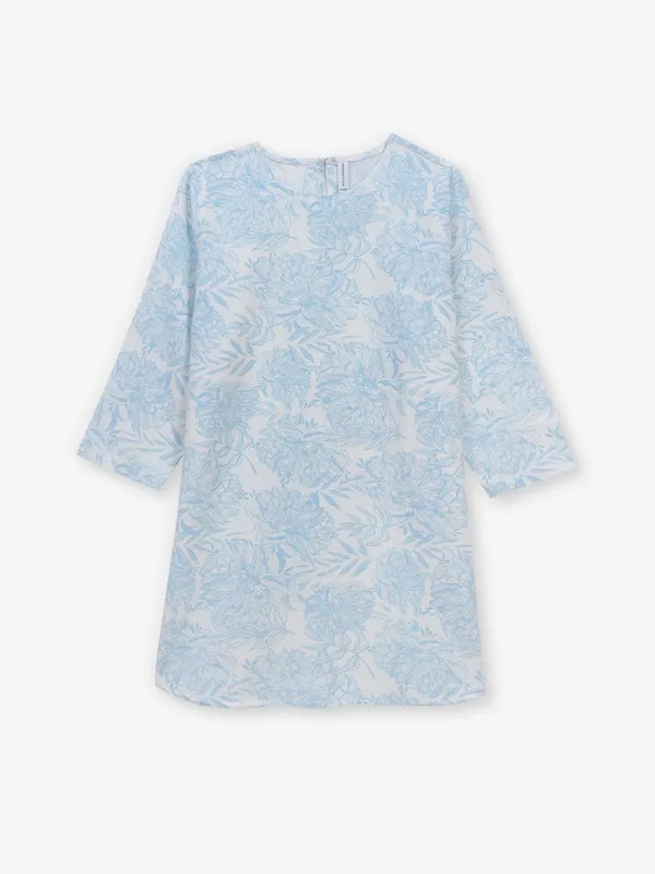 CRIMSOUNE CLUB white cotton casual printed top
