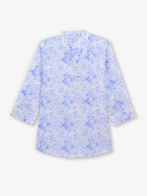 CRIMSOUNE CLUB white cotton printed tunic top