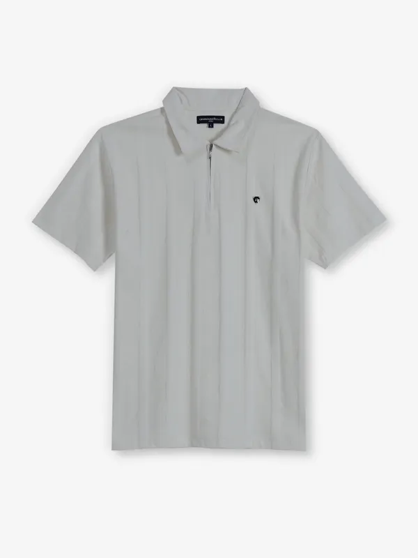 CRIMSOUNE CLUB white cotton stripe t-shirt