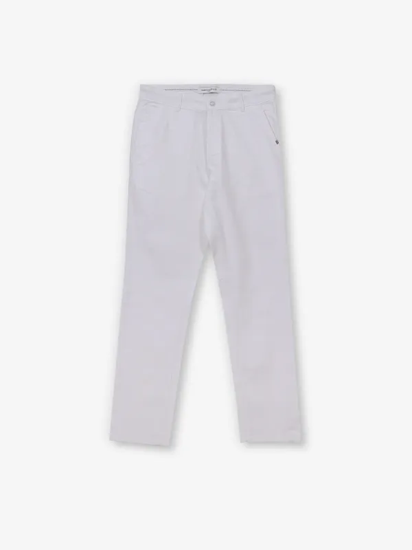 CRIMSOUNE CLUB white cotton urban fit for men trousers