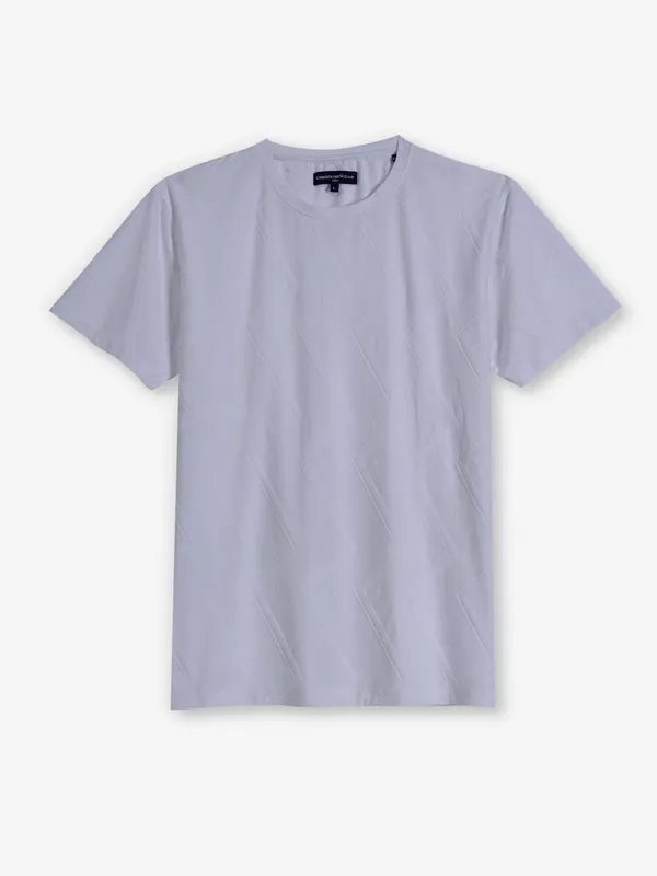CRIMSOUNE CLUB White zig zag stripe cotton tshirt