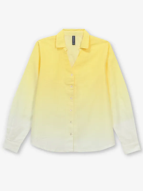 CRIMSOUNE CLUB yellow cotton silk shirt