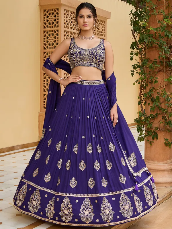 Dark purple lehenga choli for wedding