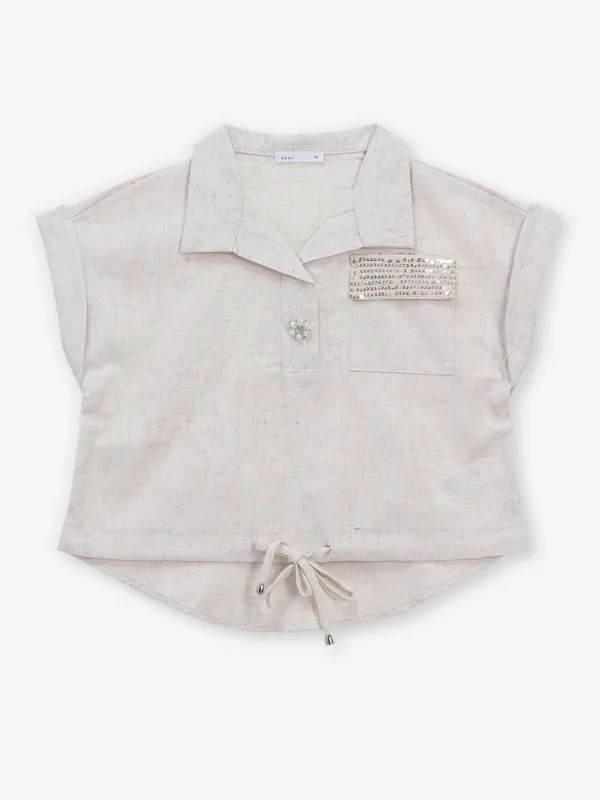 DEAL beige cotton top for girls