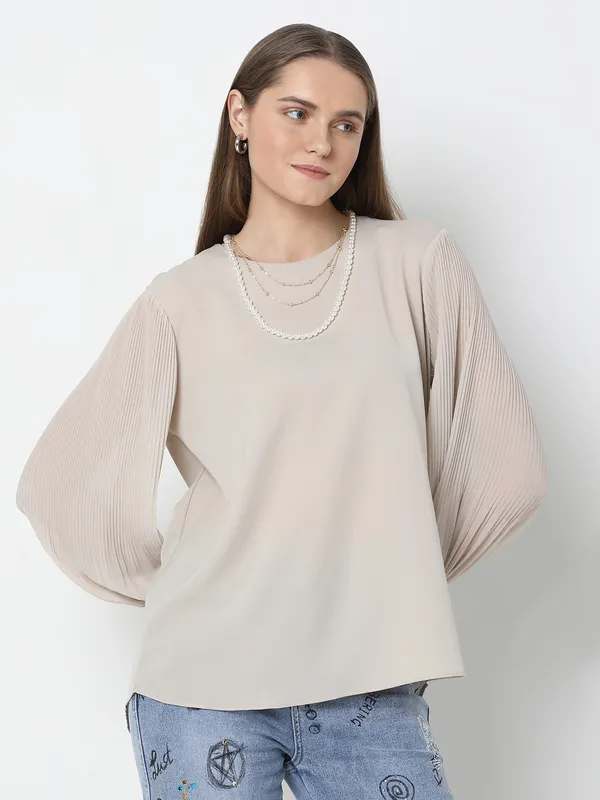 DEAL beige plain t-shirt