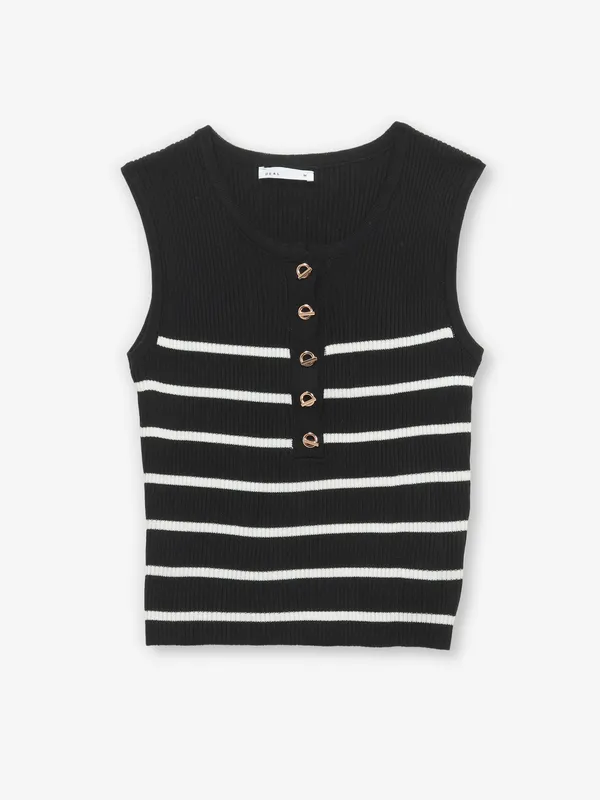 DEAL black stripe knitted top