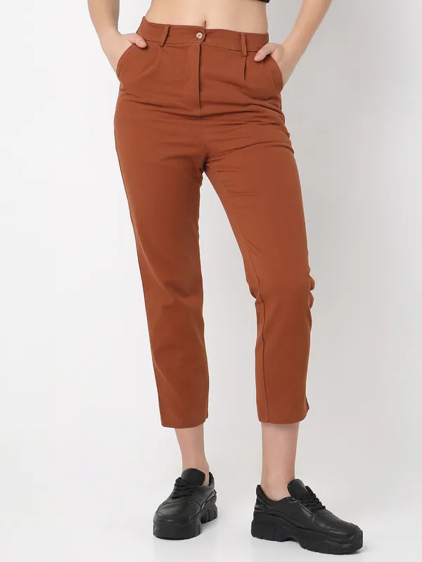 Deal brown solid pant