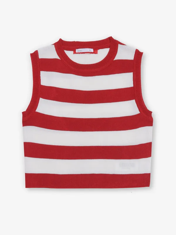 DEAL cotton red and white stripped t-shirt