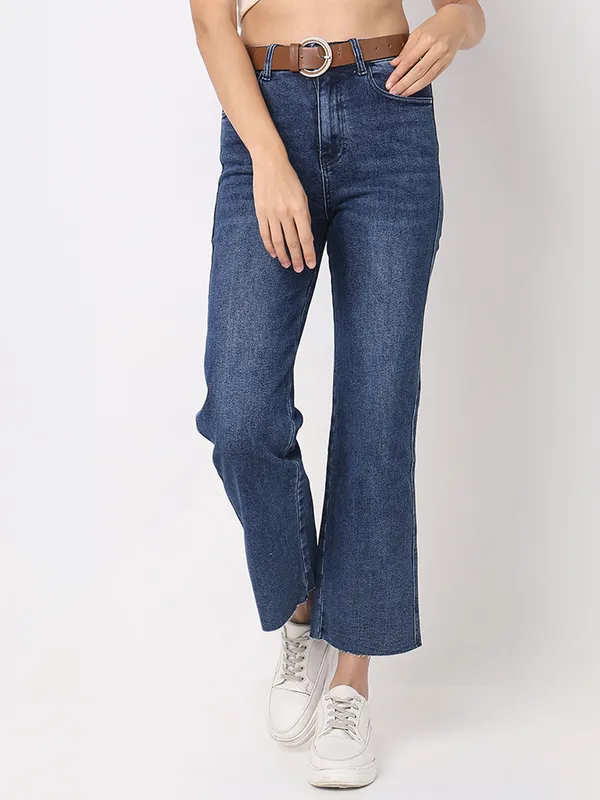 Deal dark blue washed stright jeans