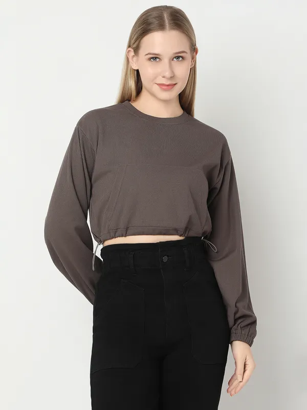 DEAL grey crop top style t-shirt