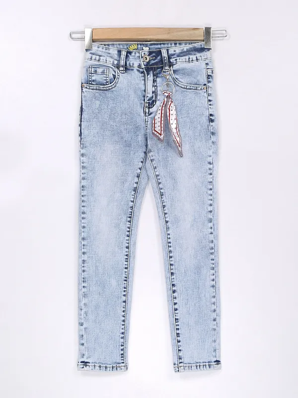 Deal ice blue mom jeans for girls