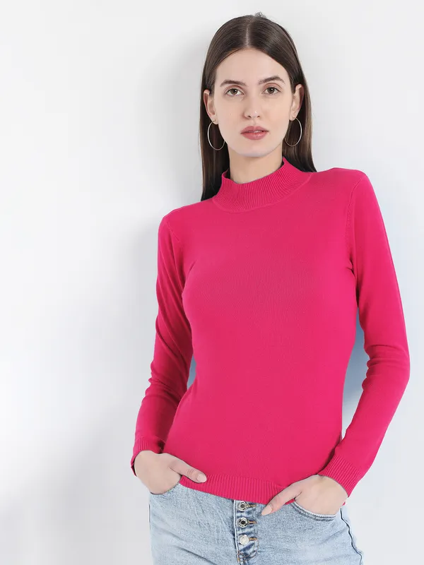 DEAL latest knitted deep pink t-shirt