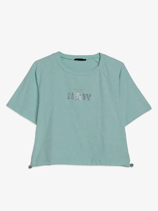 Deal mint green cotton crop top