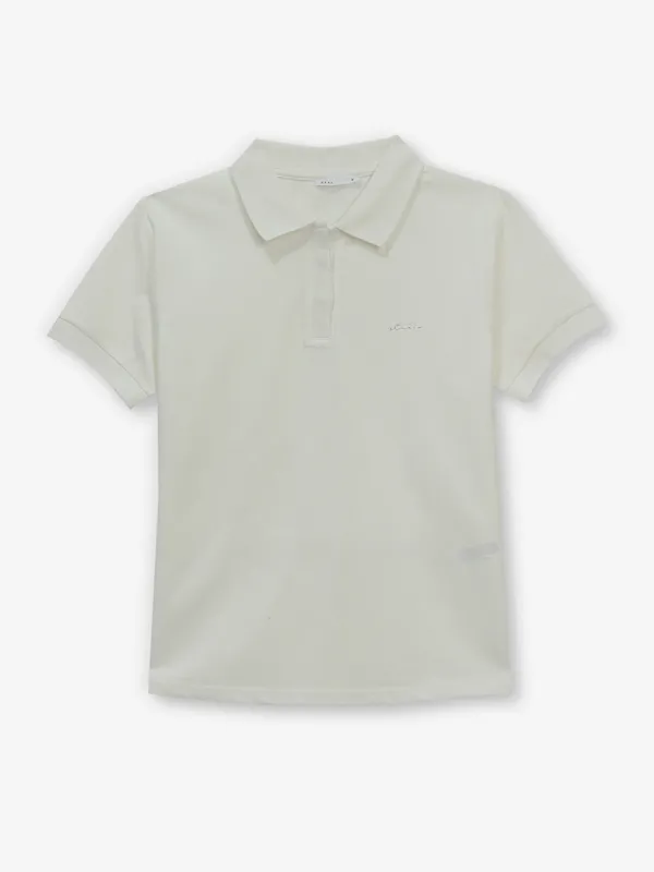 DEAL off-white cotton plain t-shirt