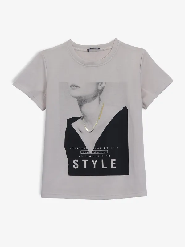 DEAL peach printed cotton t-shirt