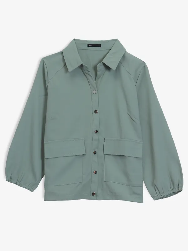 DEAL pista green cotton shirt