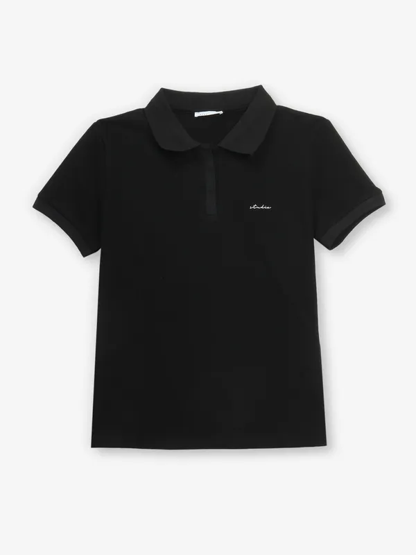 DEAL plain black cotton t-shirt