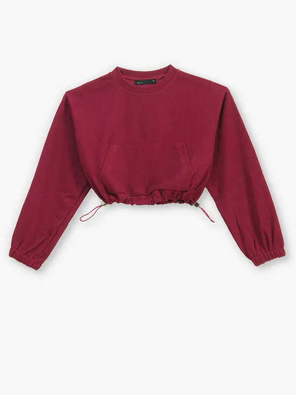 DEAL plain dark pink cotton crop top