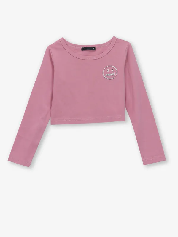 DEAL plain pink cotton crop top