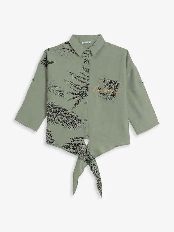 DEAL printed olive cotton t-shirt