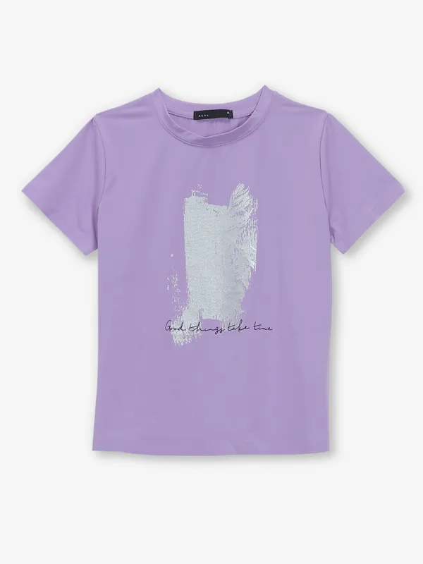 DEAL printed purple cotton t-shirt