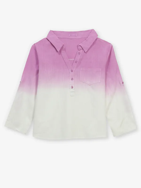 DEAL purple and white shaded shirt