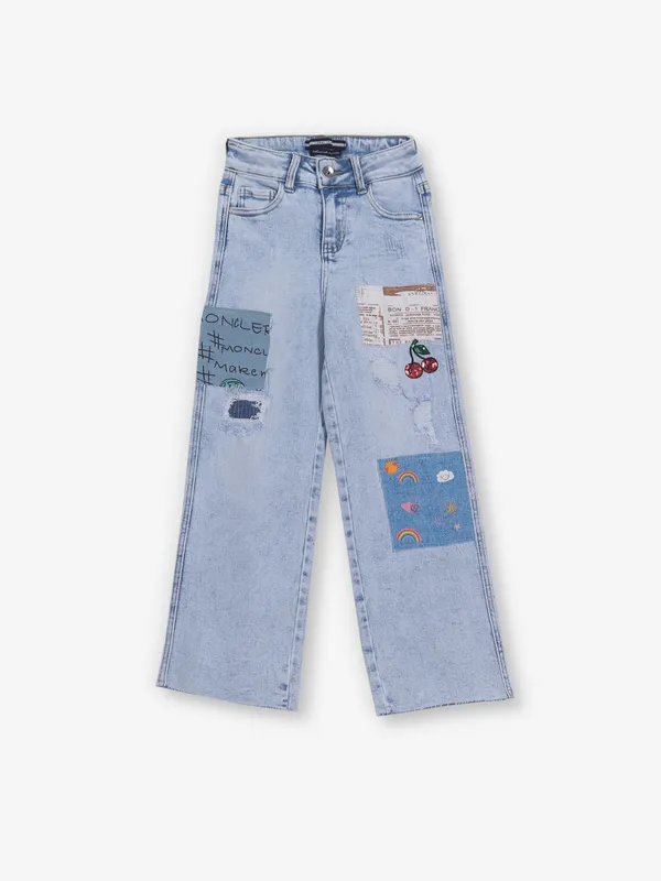 DEAL sky blue straight fit denim jeans