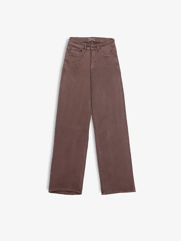 DEAL solid brown straight jeans